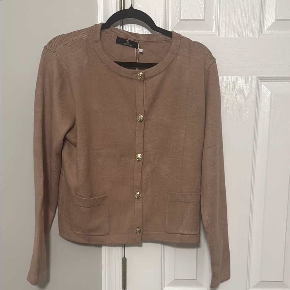 Knit Khaki Cardigan Sweater